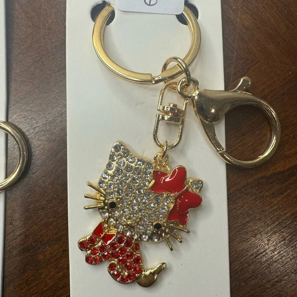 NWT Hello Kitty Double Bow Key Ring $10 Closet Minimum Purchase 6 Options